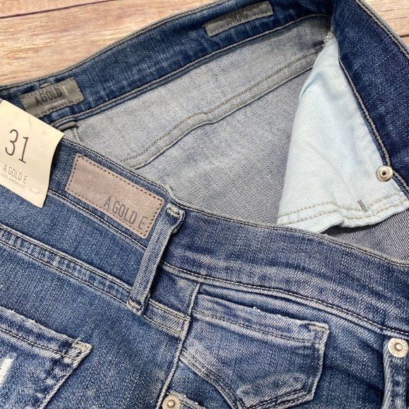AGOLDE Sophie High Rise Distressed Skinny Jeans CANNES Size 31 - Picture 10 of 12